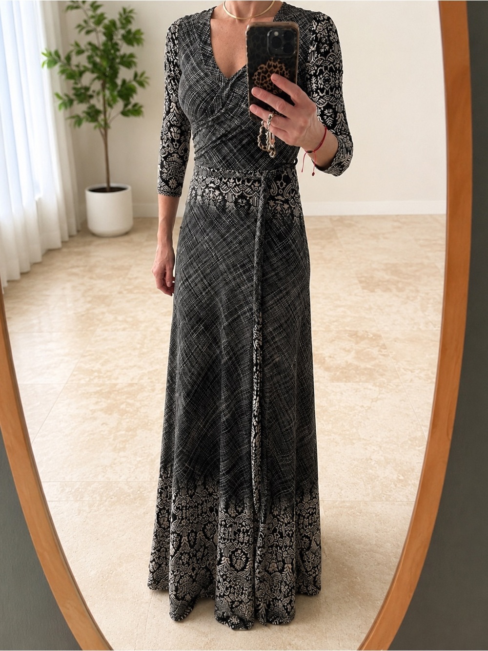 Tua Black Ivory Boho Mixed Print Maxi Dress